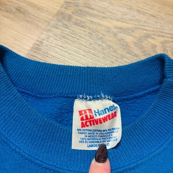 Vintage Hanes activewear patriots crewneck size large - Picture 2 of 3